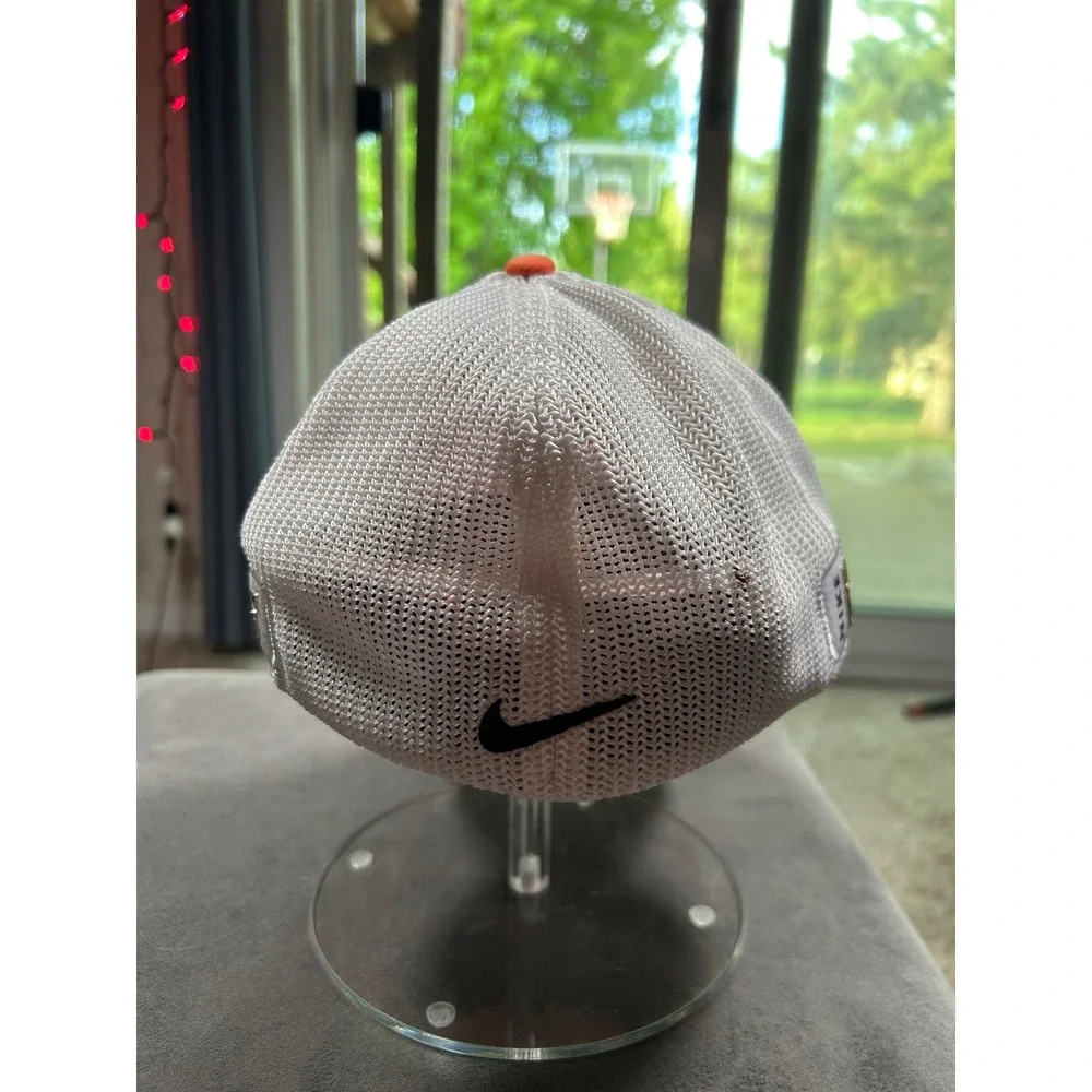 Nike Golf VRS RZN FlexFit Hat Mens Orange White Mesh Swoosh Cap‎ Athletic Summer
